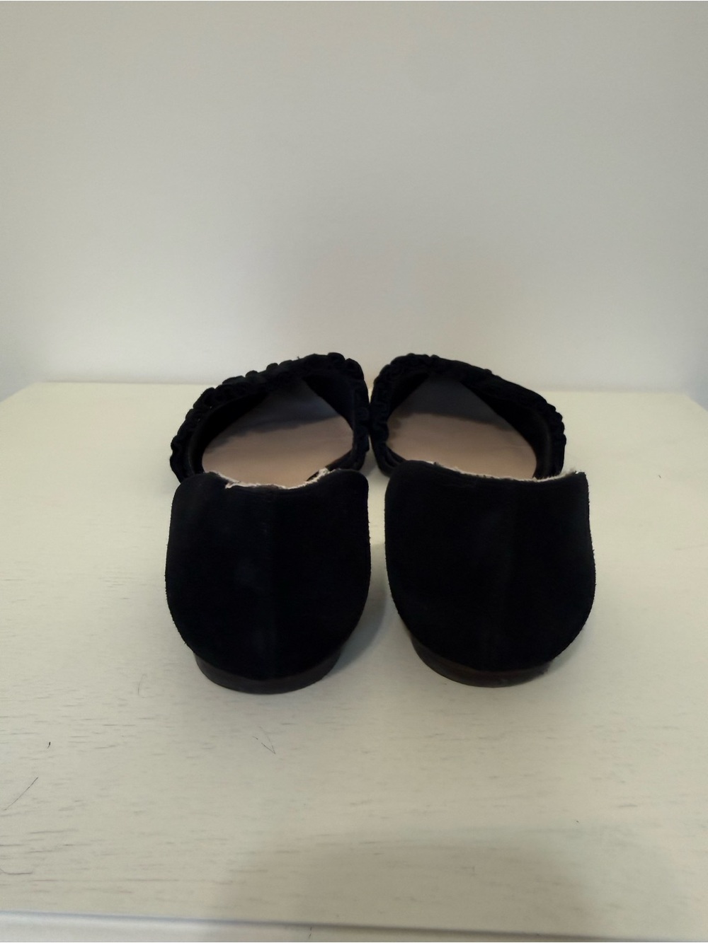 Sole Society Black Pointed D'Orsay Flats with Ruffle Detail Size 9.5 - Picture 4 of 9